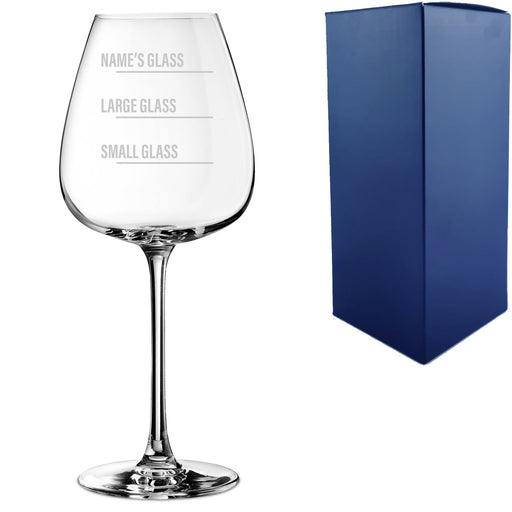 Personalised Engraved Wine Emotions Wine Glass with Name's Glass Bold Measurements Design, Customise with Any Name - The Gift Cabin UK