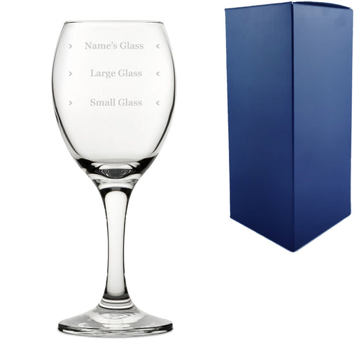 Personalised Engraved Pure Wine Glass with Name's Glass Serif Measurements Design, Customise with Any Name - The Gift Cabin UK