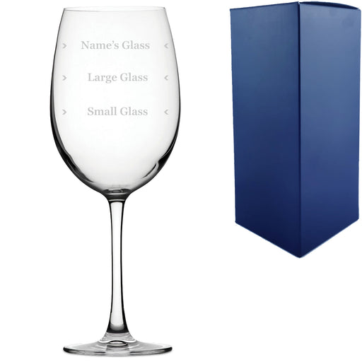 Personalised Engraved Reserva Wine Glass with Name's Glass Serif Measurements Design, Customise with Any Name - The Gift Cabin UK