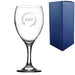 Engraved 12oz Imperial wine glass with wreath design - any Initials - The Gift Cabin UK