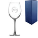 Engraved 19oz Enoteca wine glass with wreath design - any Initials - The Gift Cabin UK