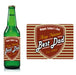 Personalised Fathers day beer bottle label Brick Red - Stripes and Shield Image 2