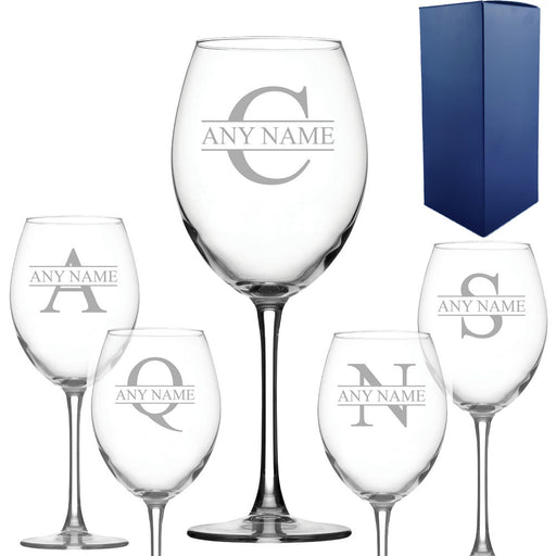 Engraved Novelty 19oz Enoteca Wine glass, Initial and Name - The Gift Cabin UK