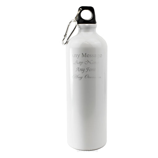 Engraved White Sports Bottle with any message - The Gift Cabin UK