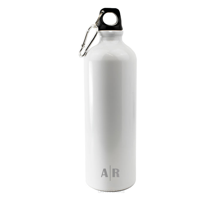 Engraved White Sports Bottle with Initials - The Gift Cabin UK