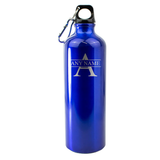 Engraved Blue Sports Bottle with Initial and Name - The Gift Cabin UK