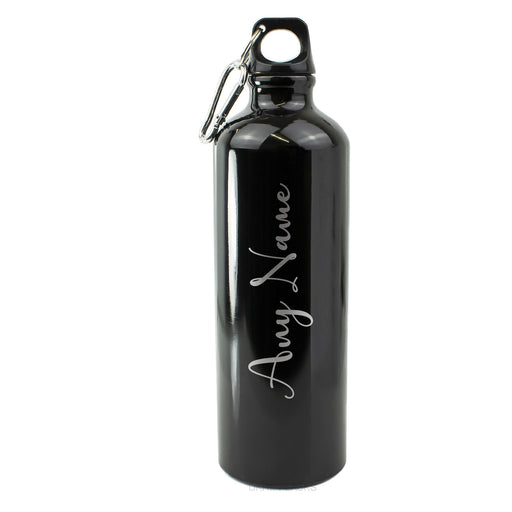 Engraved Black Sports Bottle with any name - The Gift Cabin UK