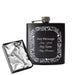 Engraved 6oz Black Hip flask with Heart border - The Gift Cabin UK