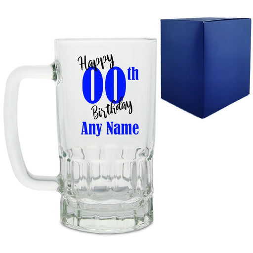 Personalised Glass Birthday tankard with any year and name - The Gift Cabin UK