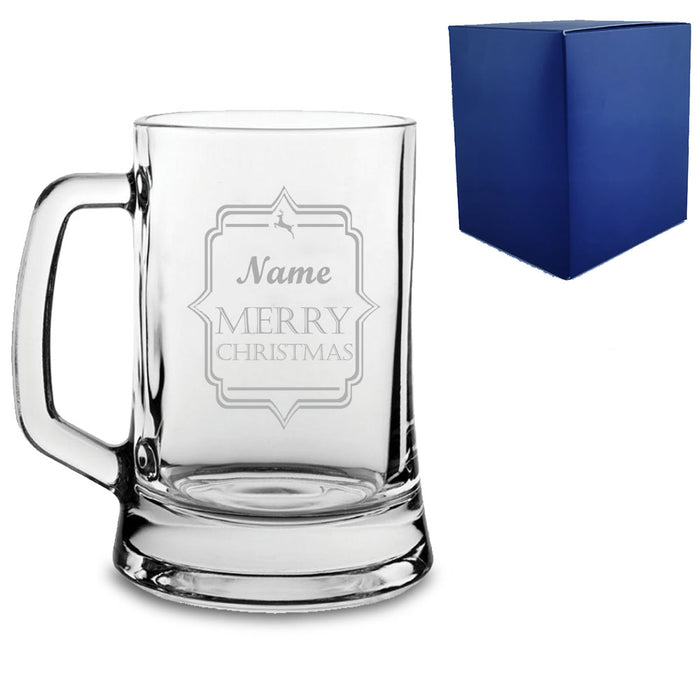 Engraved Christmas Tankard with Name Merry Christmas Design - The Gift Cabin UK