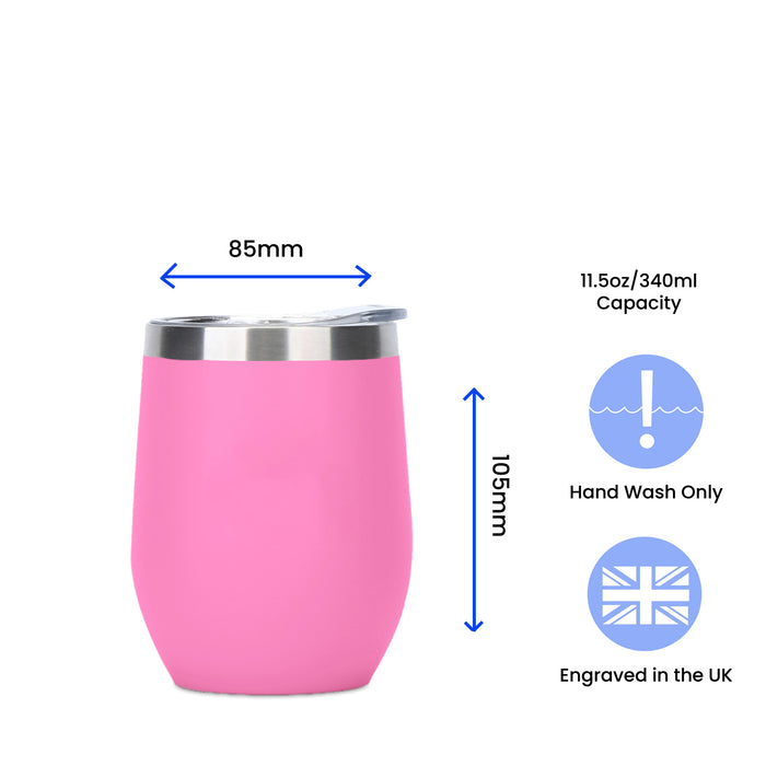 Engraved Neon Pink Insulated Travel Cup - The Gift Cabin UK