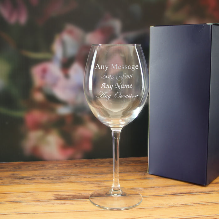 Engraved Enoteca 19oz Large Wine Glass With Gift Box - The Gift Cabin UK