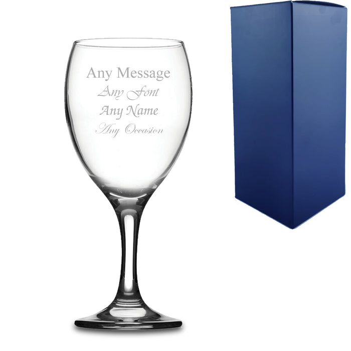 Engraved 12oz Imperial Wine Glass with Gift Box - The Gift Cabin UK