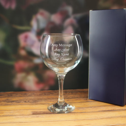 Engraved 22.5oz Gin Balloon Glass with Gift Box - The Gift Cabin UK