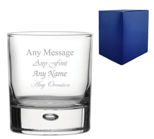 Engraved 11.5oz Bubble Whiskey Tumbler with Gift Box - The Gift Cabin UK