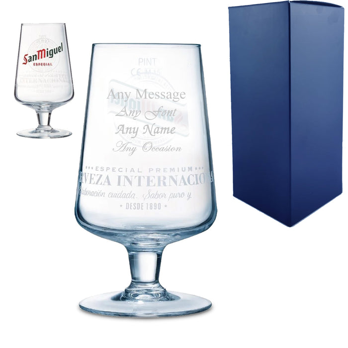 Engraved San Miguel Pint Glass 20oz - The Gift Cabin UK