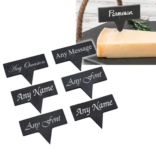 Personalised Engraved Slate Cheese Marker - Set of 4 - The Gift Cabin UK