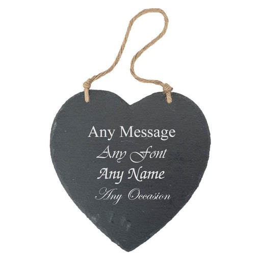 Personalised Engraved Large Heart Hanging Slate Notice and Menu Board - The Gift Cabin UK