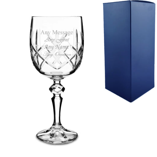 Engraved 220ml Flamenco Crystalite Panel Goblet With Gift Box - The Gift Cabin UK