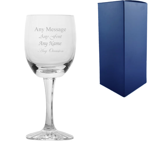 Engraved 285ml Grosvenor Lead Crystal Goblet with Star Cut Base - The Gift Cabin UK