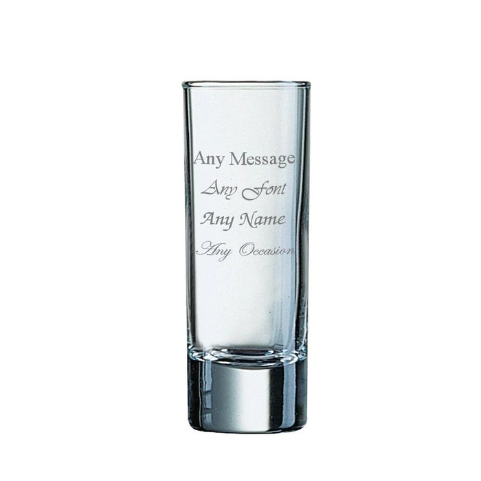 Engraved 60ml Tall Heavy Base Shot Glass - The Gift Cabin UK