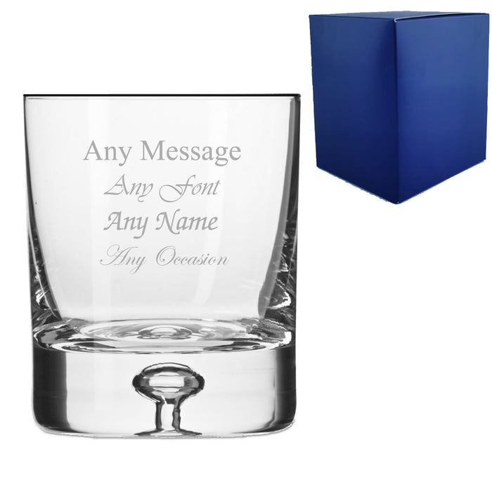 Engraved 280ml Handmade Bubble Base Whisky Tumbler With Gift Box - The Gift Cabin UK