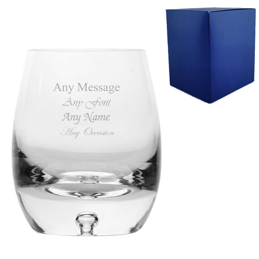 Engraved 420ml Handmade Bubble Base Barrel Whisky Tumbler With Gift Box - The Gift Cabin UK