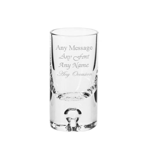 Engraved 30ml Tall Bubble Base Shot Glass - The Gift Cabin UK