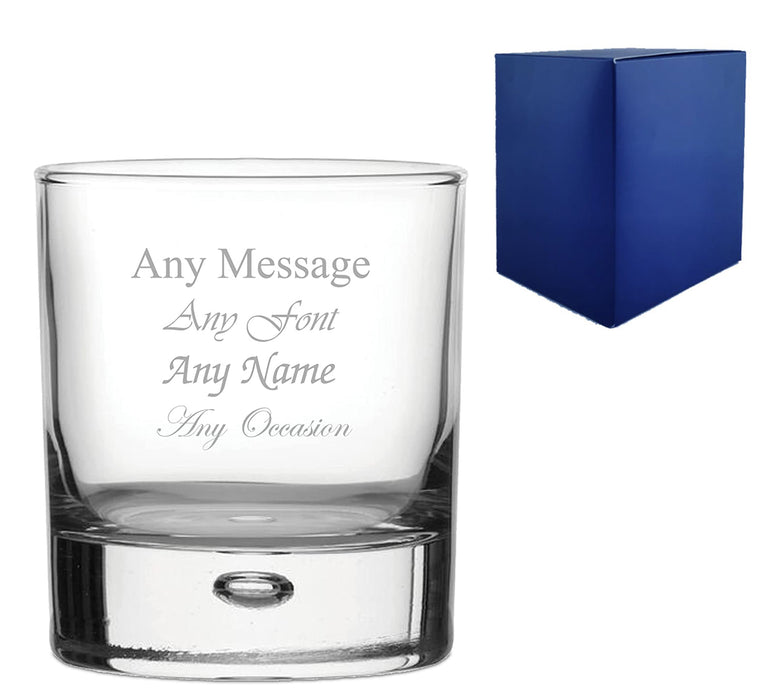 Engraved 330ml Bubble Base Whisky Tumbler With Gift Box - The Gift Cabin UK