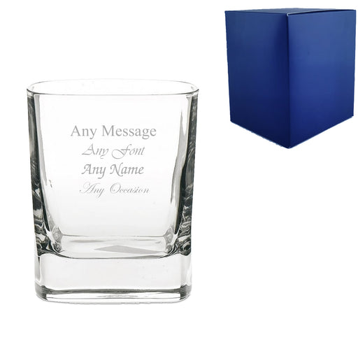 Engraved 240ml Strauss Square Whisky Tumbler With Gift Box - The Gift Cabin UK