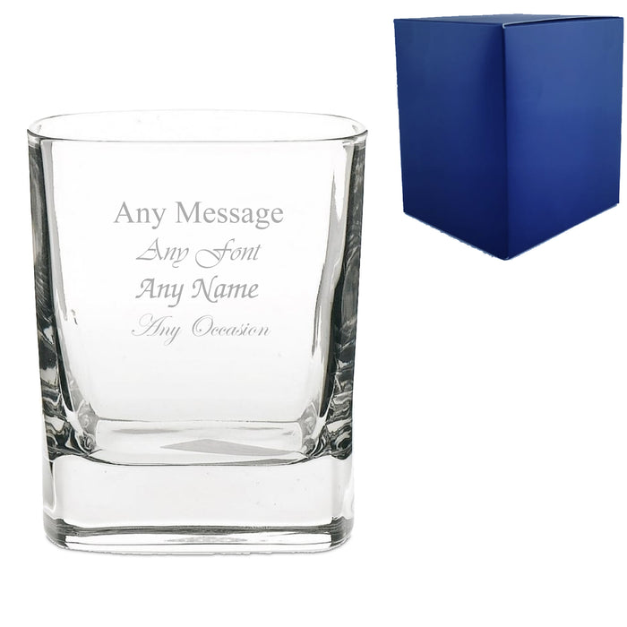 Engraved 290ml Double Old Fashioned Square Whisky Tumbler - The Gift Cabin UK