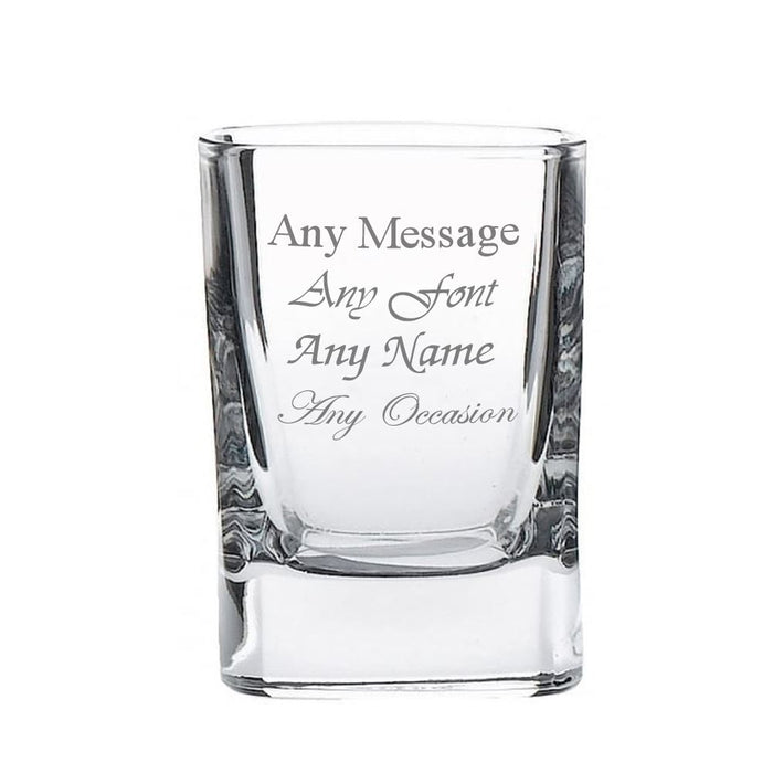 Engraved 60ml Strauss Square Tot Glass - The Gift Cabin UK