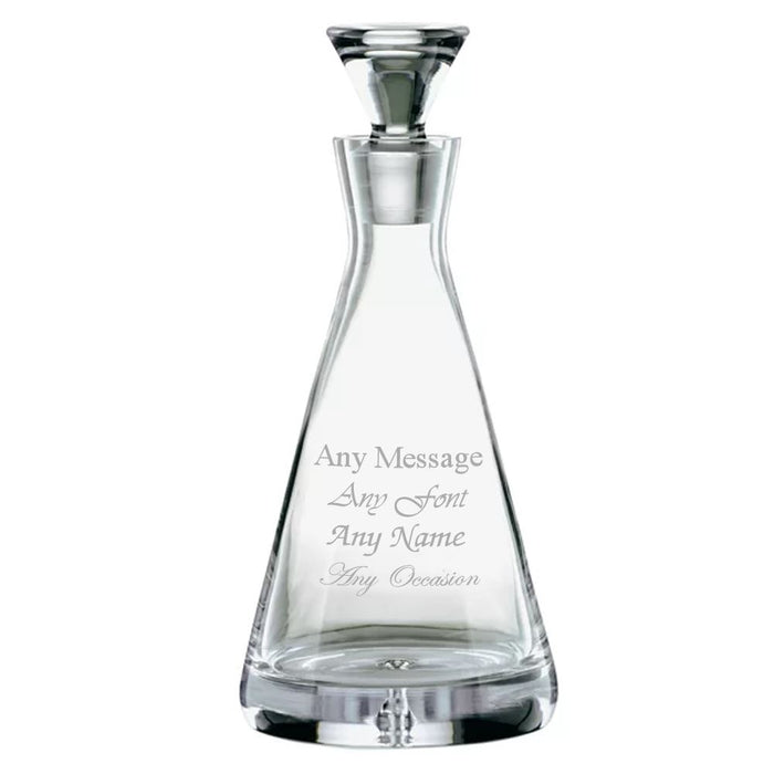 Engraved 750ml Handmade Bubble Base Pyramid Decanter - The Gift Cabin UK