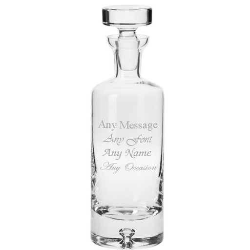 Engraved 750ml Handmade Bubble Base Arran Round Decanter - The Gift Cabin UK