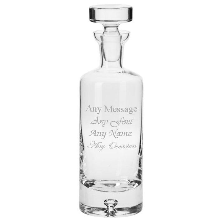 Engraved 750ml Handmade Bubble Base Arran Round Decanter - The Gift Cabin UK