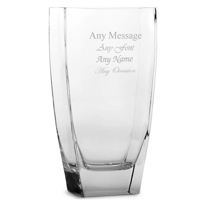 Engraved 27cm Handmade Rectangular Vase Image 2