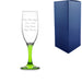 Engraved Green Stemmed Champagne Flute Image 1