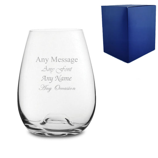 Engraved Stemless Wine Solutions Bordeaux Glass 15oz With Gift Box Image 2