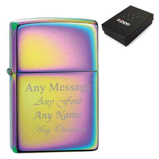 Engraved Multicolour Spectrum Zippo Lighter - The Gift Cabin UK