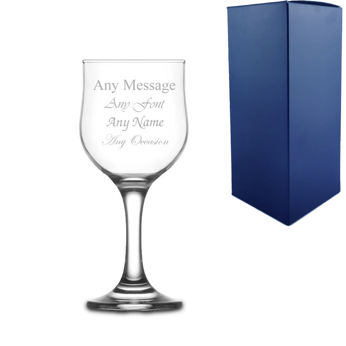 Engraved 240ml Nevakar Wine Glass With Gift Box - The Gift Cabin UK