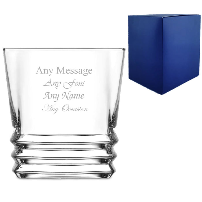 Engraved 315ml Elegan Ridged Whisky Glass With Gift Box - The Gift Cabin UK