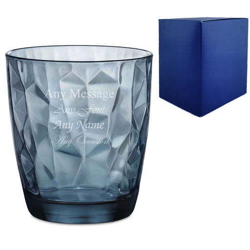 Engraved 300ml Blue Diamond Whisky Glass With Gift Box - The Gift Cabin UK