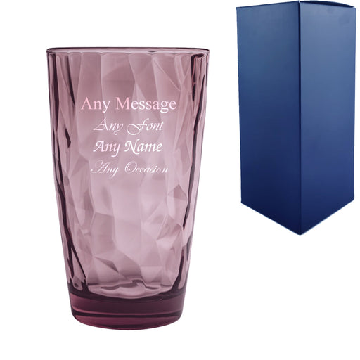 Engraved 470ml Purple Diamond Hiball Tumbler With Gift Box - The Gift Cabin UK