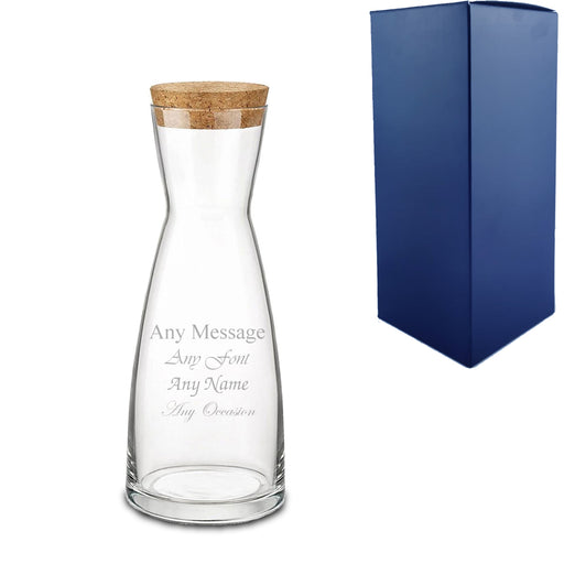 Engraved 285ml Ypsilon Carafe with Cork Lid - The Gift Cabin UK