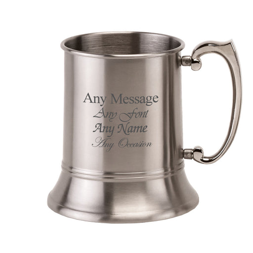 Engraved 20oz Pint Satin Stainless Steel Tankard - The Gift Cabin UK