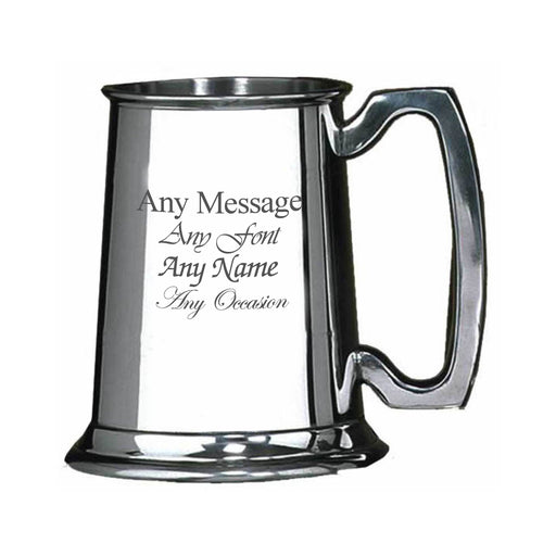 Engraved 20oz Pint Plain Pewter Tankard - The Gift Cabin UK