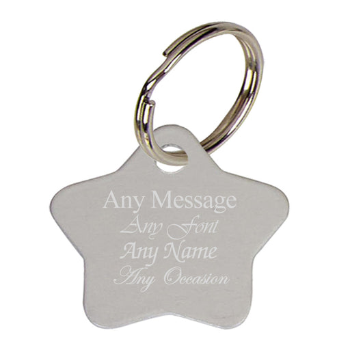 Personalised Engraved Matt Star Keyring - The Gift Cabin UK