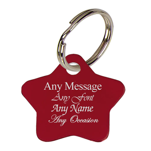 Engraved Red Star Keyring - The Gift Cabin UK