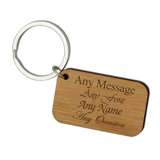 Engraved Bamboo Keyring Image 2