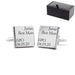 Engraved Square Cufflinks with Name and Role Wedding Design - The Gift Cabin UK